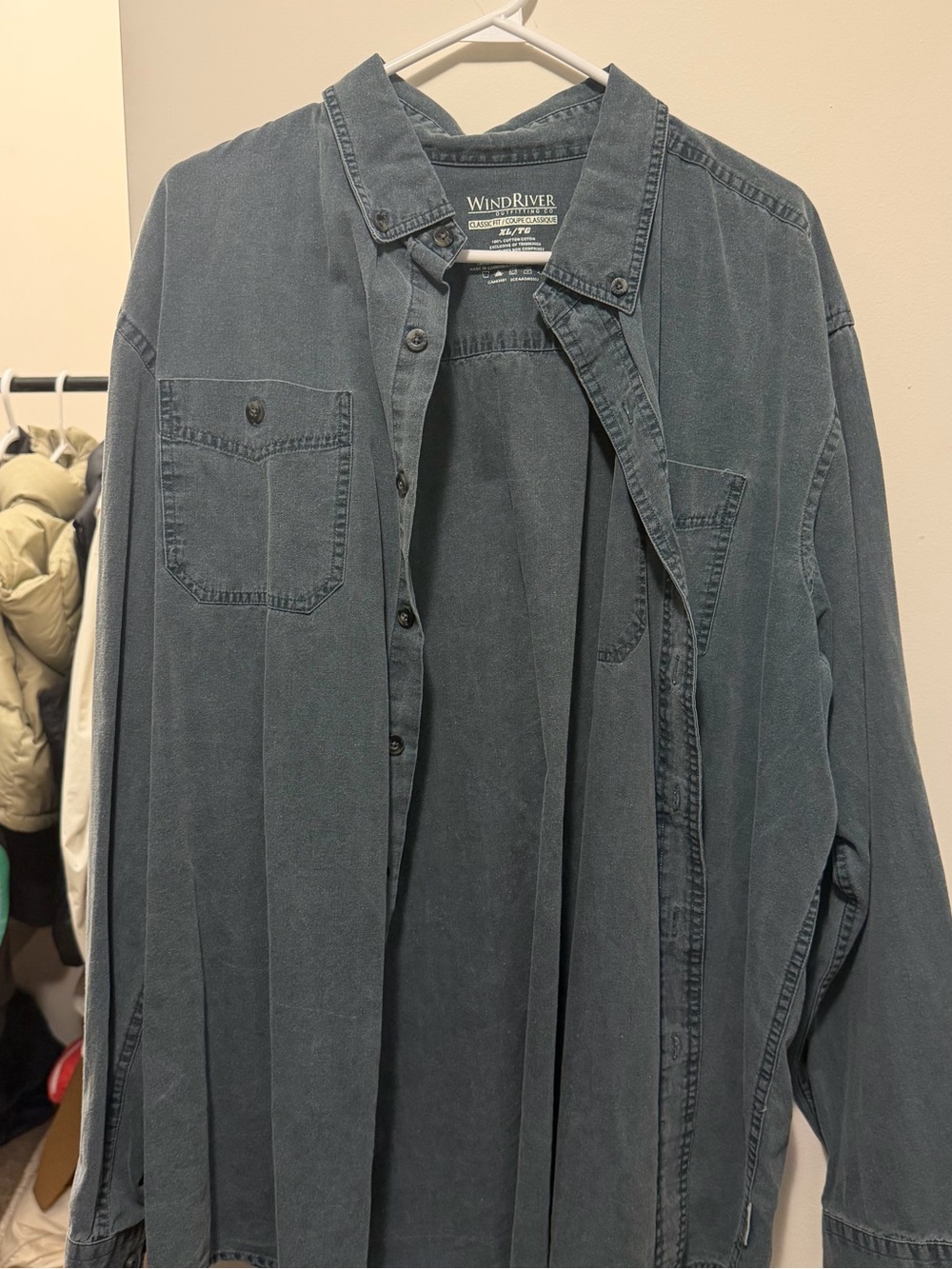 WindRiver Men's Washed Blue Shirt Jacket